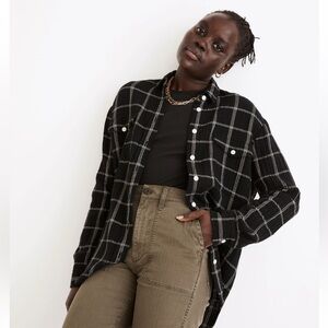 Madewell Lightspun Oversized Boyfriend Shirt in Windowpane